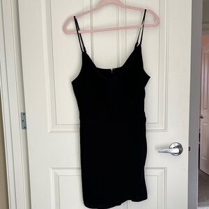 Elegant Black Spaghetti Strap Dress with Shorts